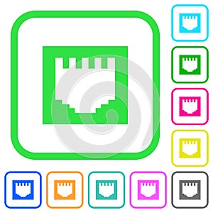 Ethernet connector vivid colored flat icons icons