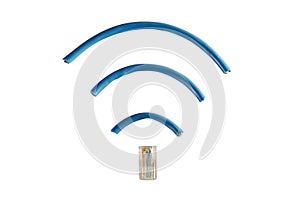 Ethernet cord in shape of wireless symbol
