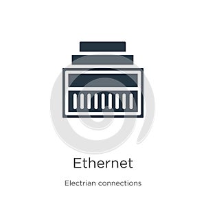Ethernet icon vector. Trendy flat ethernet icon from electrian connections collection isolated on white background. Vector