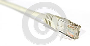 Ethernet/LAN cable closeup and isolated on white background