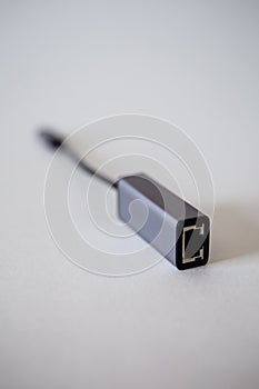 Ethernet laptop adapter - type C on a white background