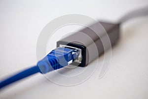 Ethernet laptop adapter - type C on a white background