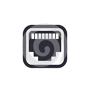 Ethernet, network port icon