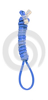 Ethernet plug and cord wrapped