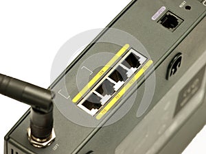 Ethernet ports close up
