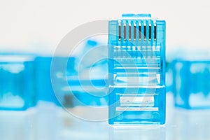 Ethernet rj45 blue lan plug photo