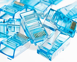 Ethernet rj45 blue lan plugs