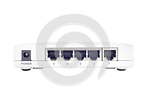 Ethernet switch on white background
