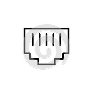 Ethernet Technology Monoline Symbol Icon Logo for Graphic Design, UI UX, Game, Android Software, and Website.