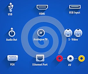 Ethernet video ports signs and symbols