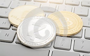 Etherum, Bitcoin, Zcash on the keyboard