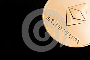 Etherum, isolated on a black background