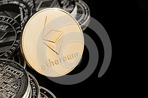 Etherum, isolated on a black background