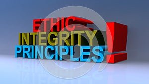 Ethic integrity principles on blue