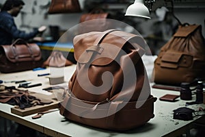 The ethical concerns surrounding leather bag production, created with Generative AI technology