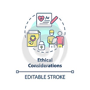 Ethical considerations concept icon