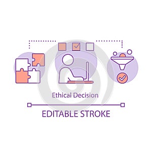 Ethical decision concept icon