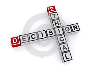 Ethical decision word blocks