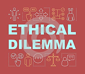 Ethical dilemma word concepts banner