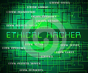 Ethical Hacker Tracking Server Vulnerability 2d Illustration photo