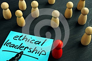 Ethical leadership. Wooden figures on a desk