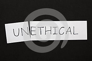 Ethical Unethical Concept