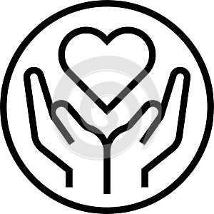 Ethically sourced label line icon, vector illustration