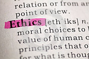 Definition of the word Ethics