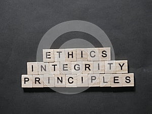 Ethics Integrity Principles, Business Words Quotes Concept