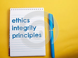 Ethics Integrity Principles, Business Words Quotes Concept