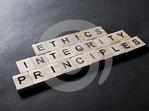 Ethics Integrity Principles, Business Words Quotes Concept