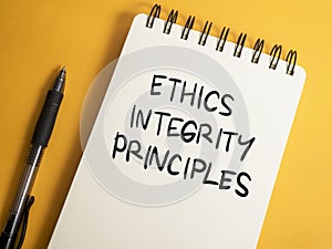 Ethics Integrity Principles, Business Words Quotes Concept