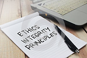 Ethics Integrity Principles, Business Words Quotes Concept