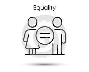 Ethics line icon. Equal balance sign. Gender equality symbol. Vector