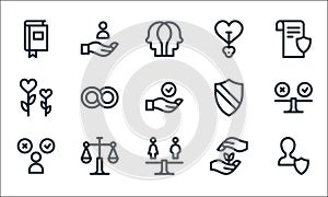 ethics line icons. linear set. quality vector line set such as integrity, recruitment, choice, growth, justice, growth, trust,