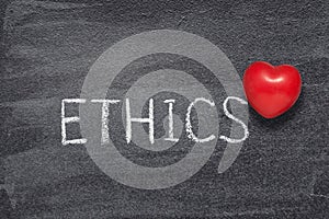 Ethics word heart