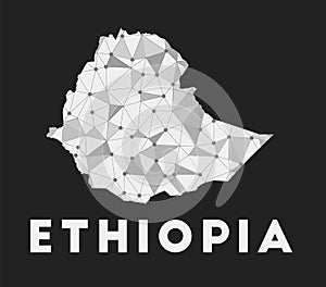 Ethiopia - communication network map of country.