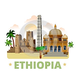 Ethiopia country design template Flat cartoon styl