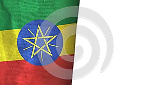 Ethiopia flag isolated on white with copyspace