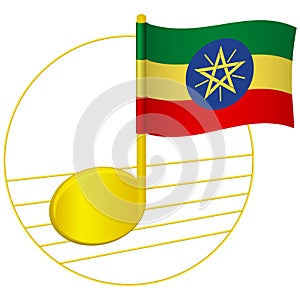 Ethiopia flag and musical note