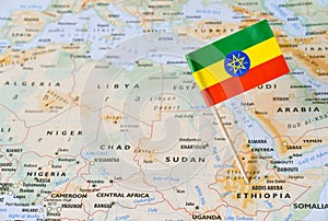 Etiopie vlajka na 