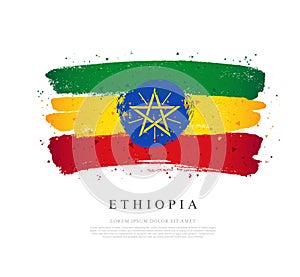 Ethiopia flag in the shape of a big circle