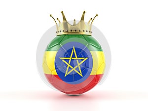 Ethiopia flag soccer ball with crown