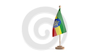 Ethiopia flagpole with white space background image