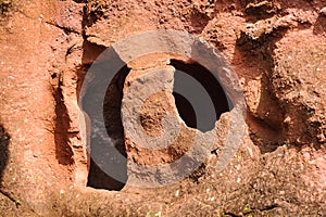 Ethiopia, Lalibela. Moniolitic rock cut church