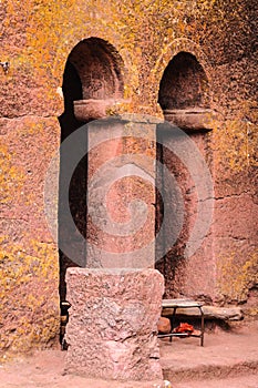 Ethiopia, Lalibela. Moniolitic rock cut church