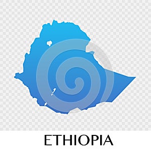 Ethiopia map in Africa continent illustration design