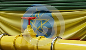 Ethiopia oil and gas fuel pipeline. Oil industry concept. 3D Rendering