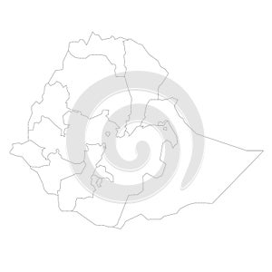 Ethiopia political map of administrative divisions