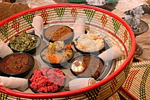 Ethiopian appetizer basket 2